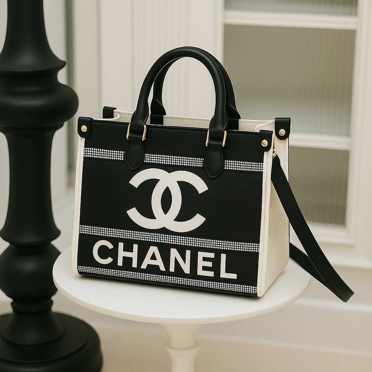 Chanel Logo Black White Luxury Brand Premium Women Small Handbag Fashion Style Accessories For Beauty