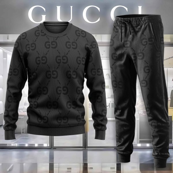 Gucci GC Logo Luxury Brand Premium Sweatshirt Sweater Long Pants Set Fashion Style Special Collection Outfits For Men Women