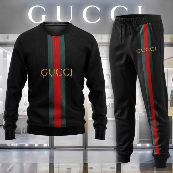 Gucci GC Pattern Luxury Brand Premium Sweatshirt Sweater Long Pants Set Fashion Style Special Collection Outfits For Men Women