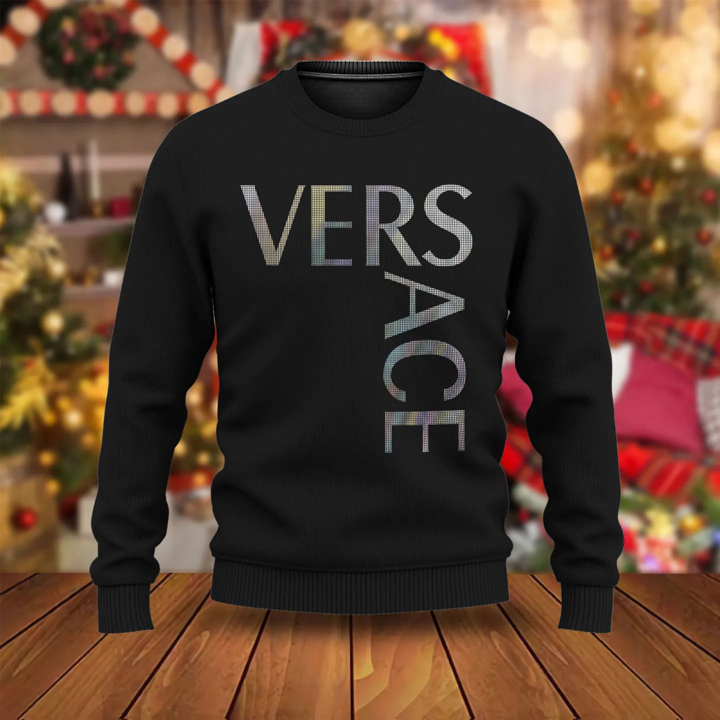 Versace Logo Black Luxury Brand Premium Sweatshirt Sweater Fashion Style Special Collection Outfits For Men Women