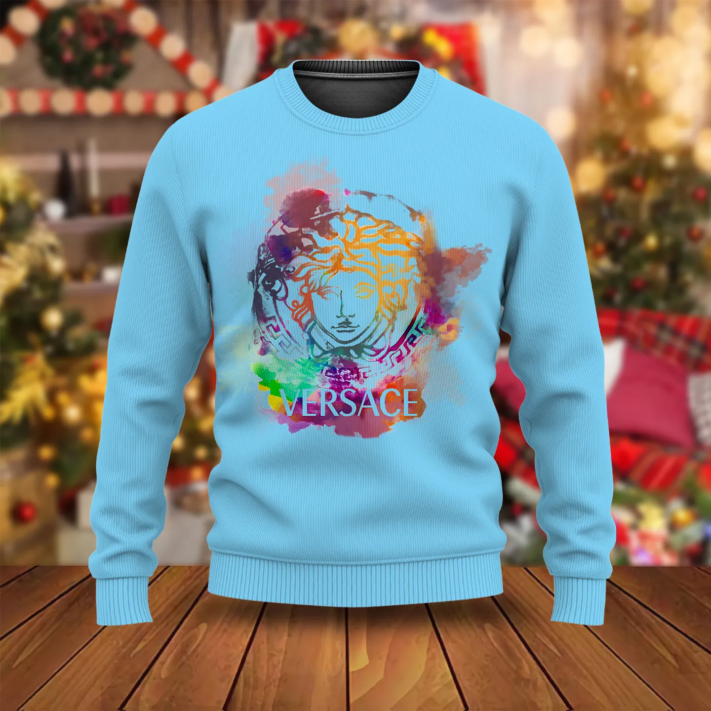 Versace Medusa Blue Luxury Brand Premium Sweatshirt Sweater Fashion Style Special Collection Outfits For Men Women