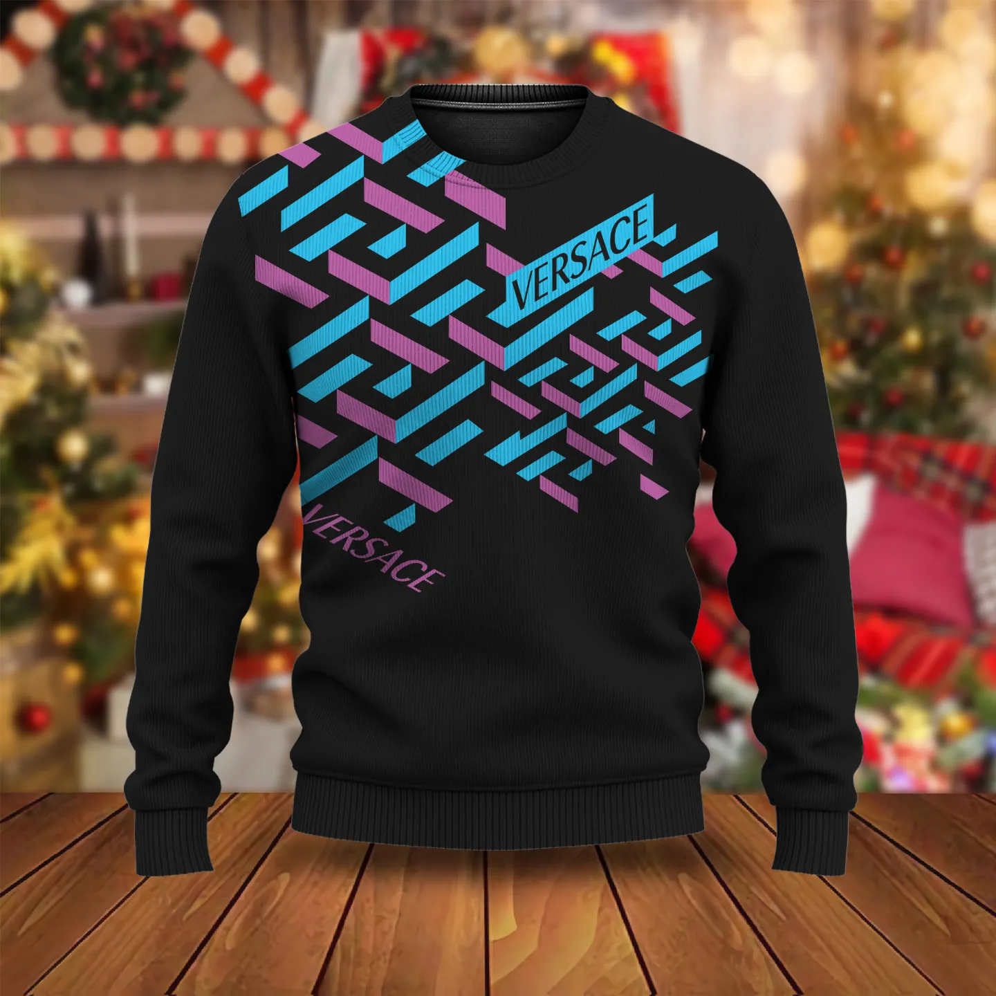 Versace Pattern Black Luxury Brand Sweatshirt Sweater Fashion Style Premium Collection Outfits For Men Women