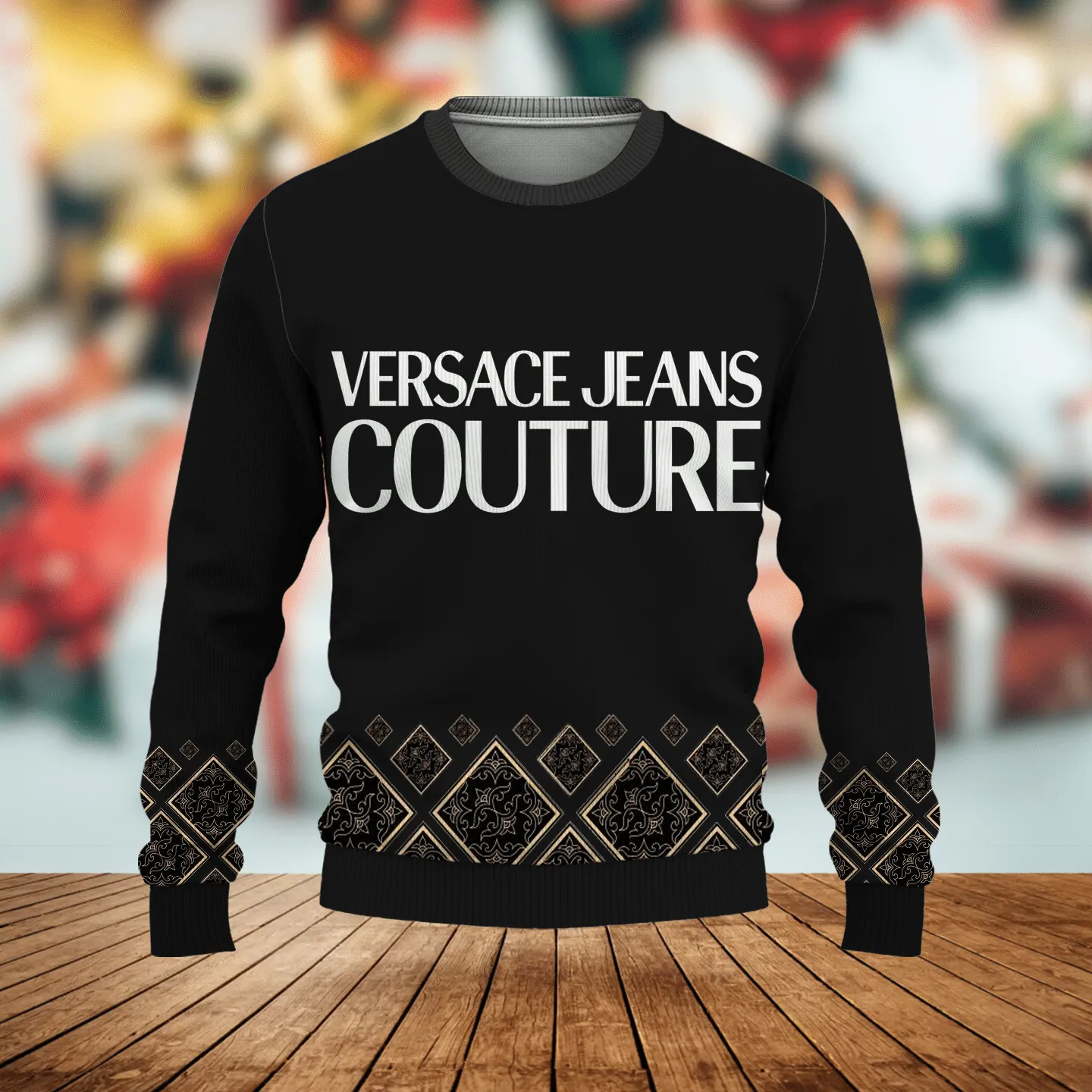 Versace Jeans Couture Black Luxury Brand Sweatshirt Sweater Fashion Style Premium Collection Outfits For Men Women
