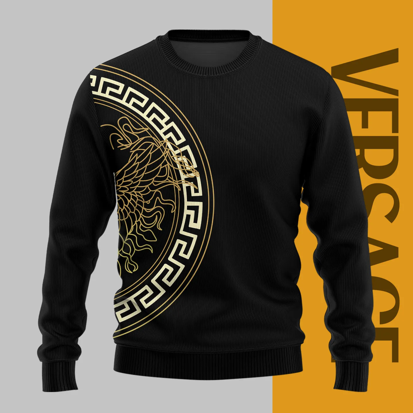 Versace Medusa Black Luxury Brand Sweatshirt Sweater Fashion Style Special Collection Premium Outfits For Men Women