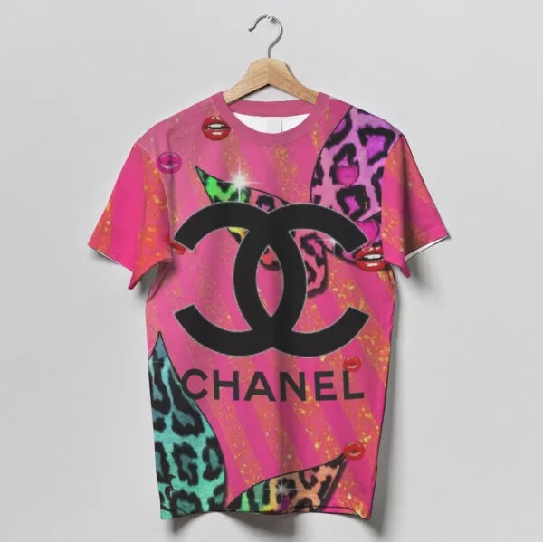 Chanel Logo Butterfly Pinky Luxury Brand Premium Unisex T-Shirt Fashion Style Outfit For Men Women