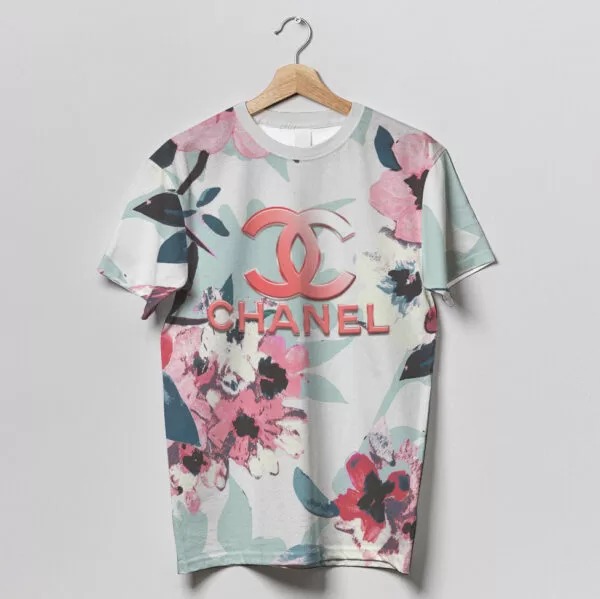 Chanel Logo Flowers Luxury Brand Premium Unisex T-Shirt Fashion Style Outfit For Men Women