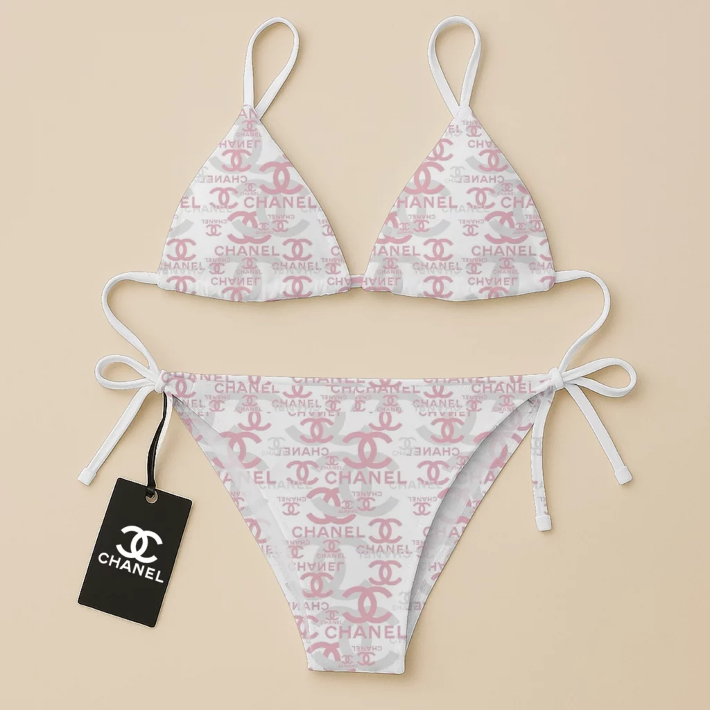 Chanel Logo Luxury Brand Two Pieces Bikini Fashion Style Premium Summer Collection For Women