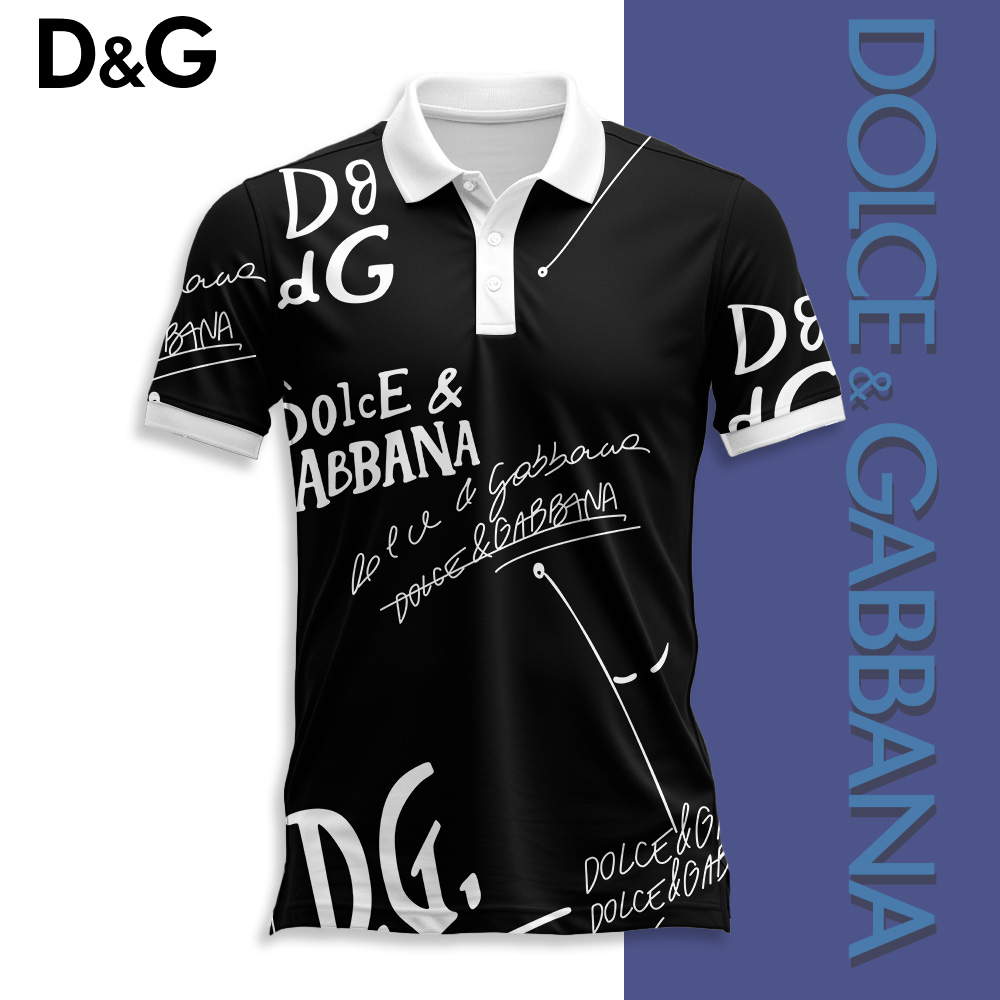Dolce & Gabbana Signature Black Luxury Brand Polo Shirt Fashion Style Premium Outfit Special Collection For Men Women