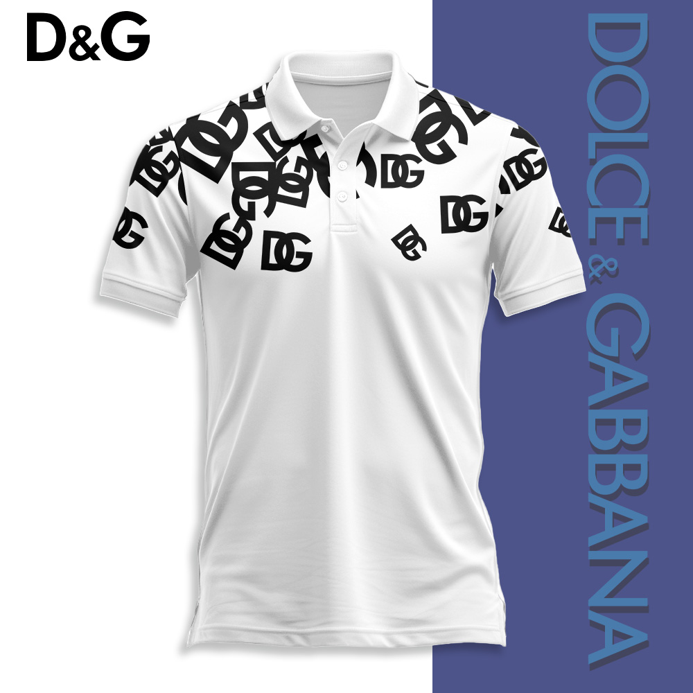 Dolce & Gabbana Black Logo White Luxury Brand Polo Shirt Fashion Style Premium Outfit Special Collection For Men Women