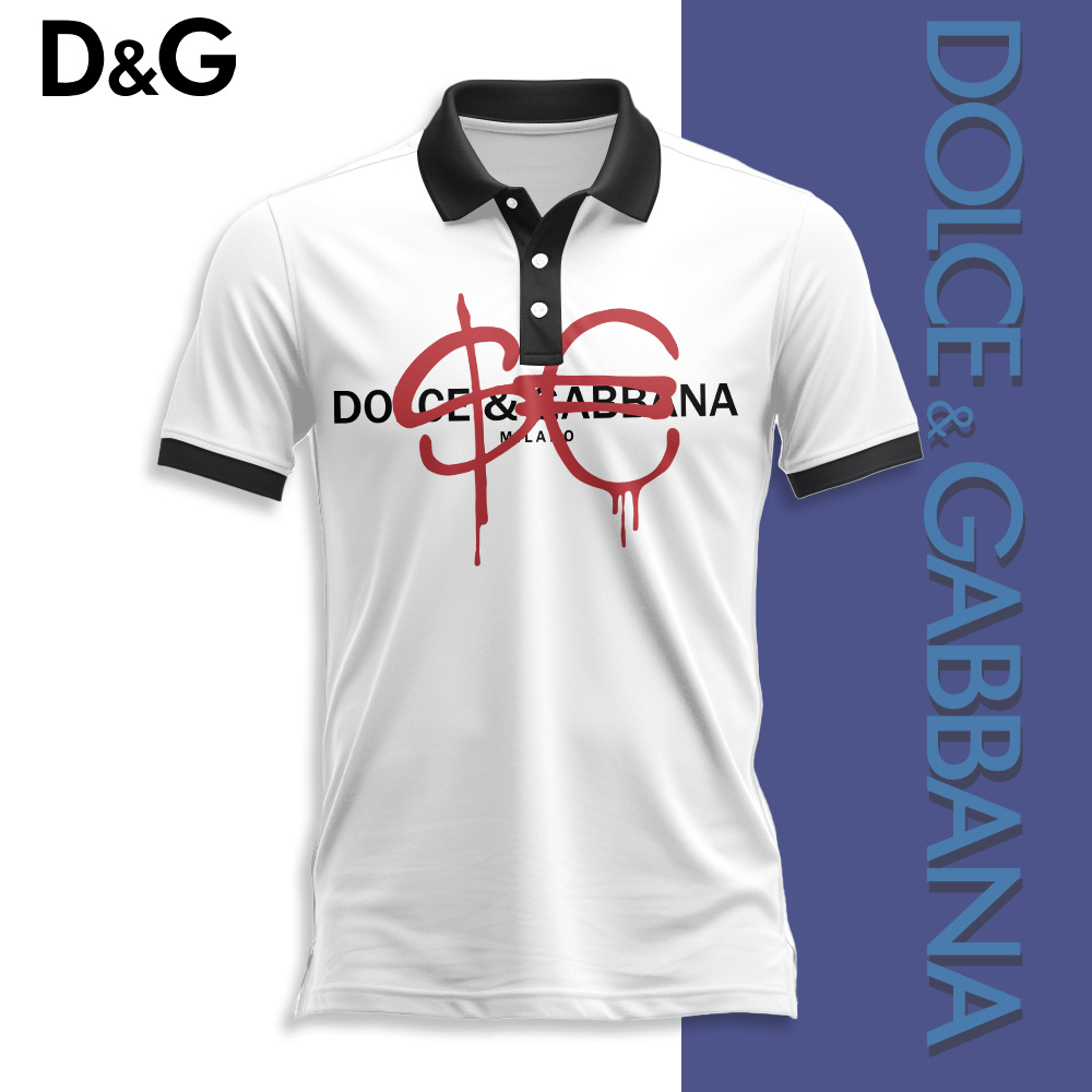 Dolce & Gabbana Logo D&G White Luxury Brand Polo Shirt Fashion Style Premium Outfit Special Collection For Men Women
