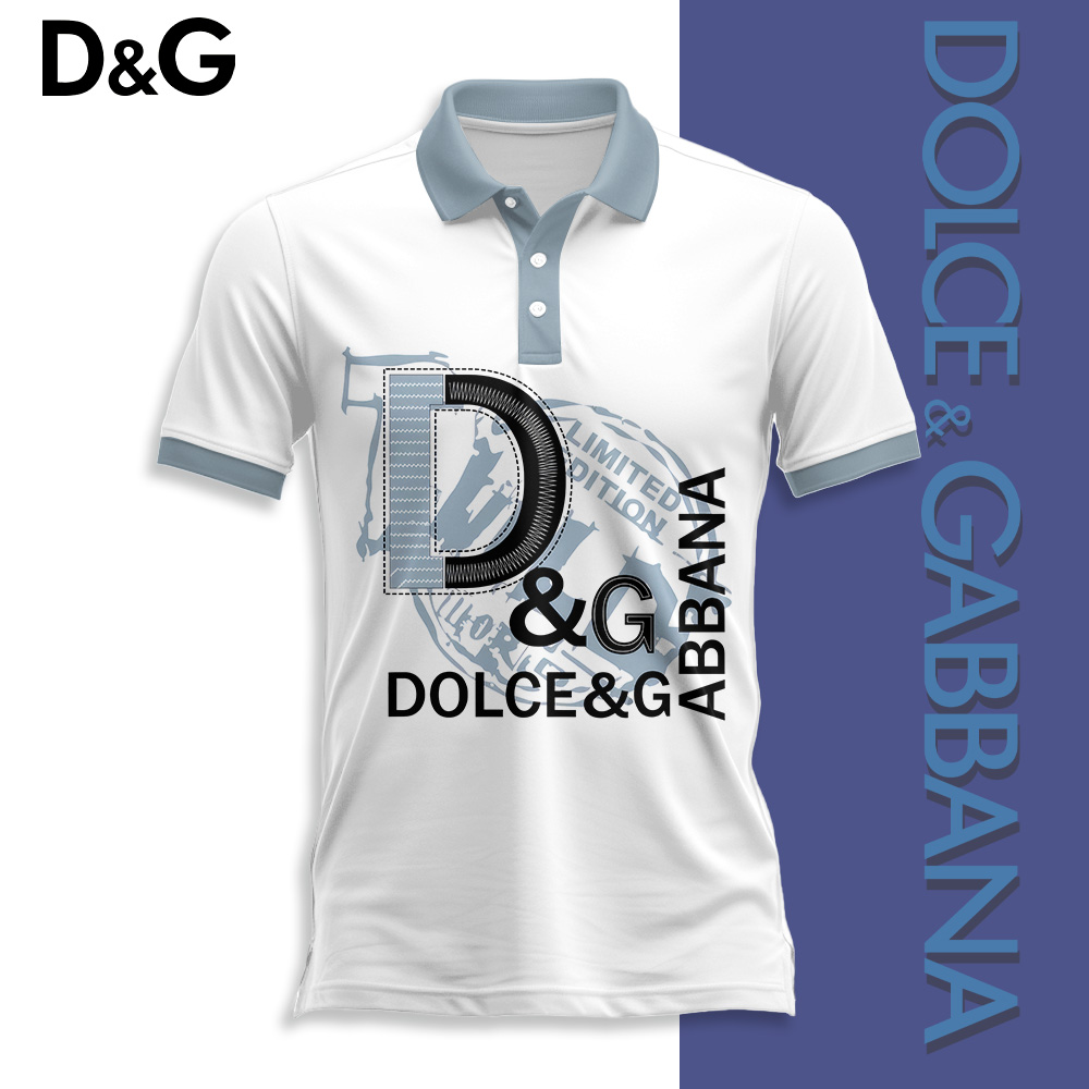 Dolce & Gabbana D&G New White Luxury Brand Polo Shirt Fashion Style Premium Outfit Special Collection For Men Women