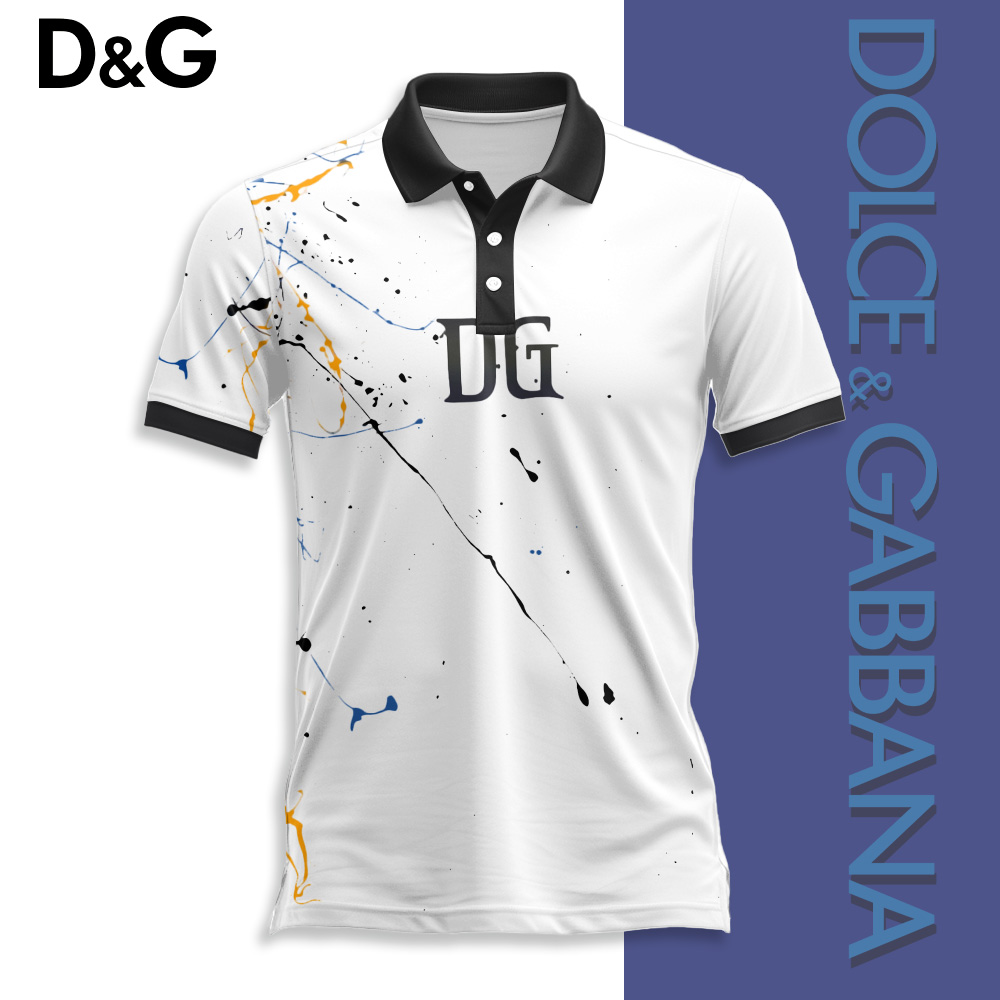 Dolce & Gabbana D&G Black White Luxury Brand Polo Shirt Fashion Style Premium Outfit Special Collection For Men Women