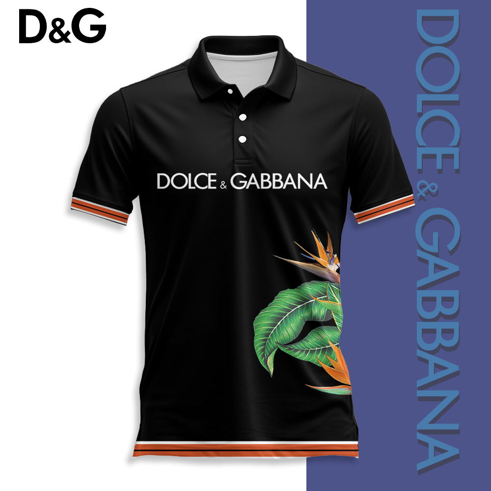 Dolce & Gabbana D&G Pattern Black Luxury Brand Polo Shirt Fashion Style Premium Outfit Special Collection For Men Women