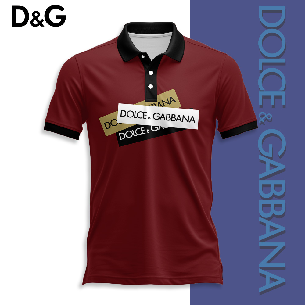 Dolce & Gabbana D&G Red Luxury Brand Polo Shirt Fashion Style Premium Outfit Special Collection For Men Women