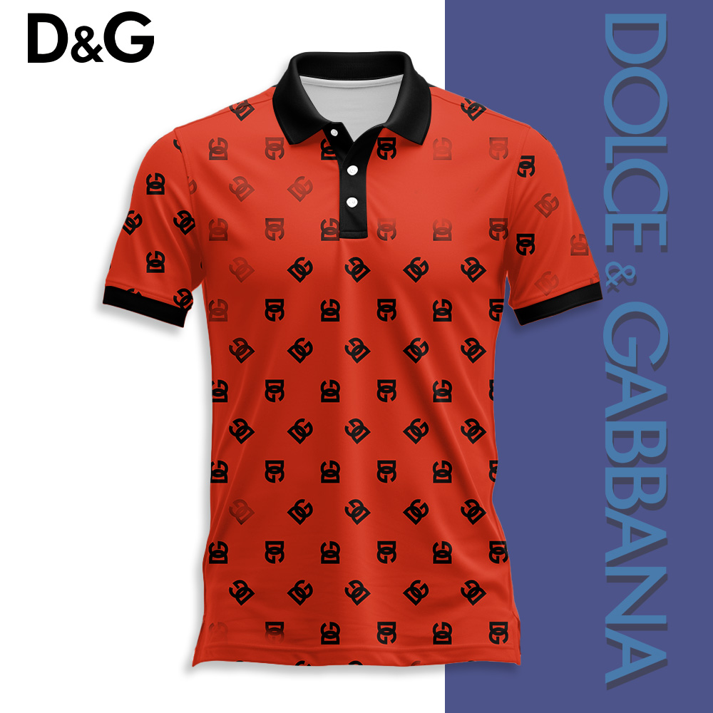 Dolce & Gabbana D&G Orange Luxury Brand Polo Shirt Fashion Style Premium Outfit Special Collection For Men Women