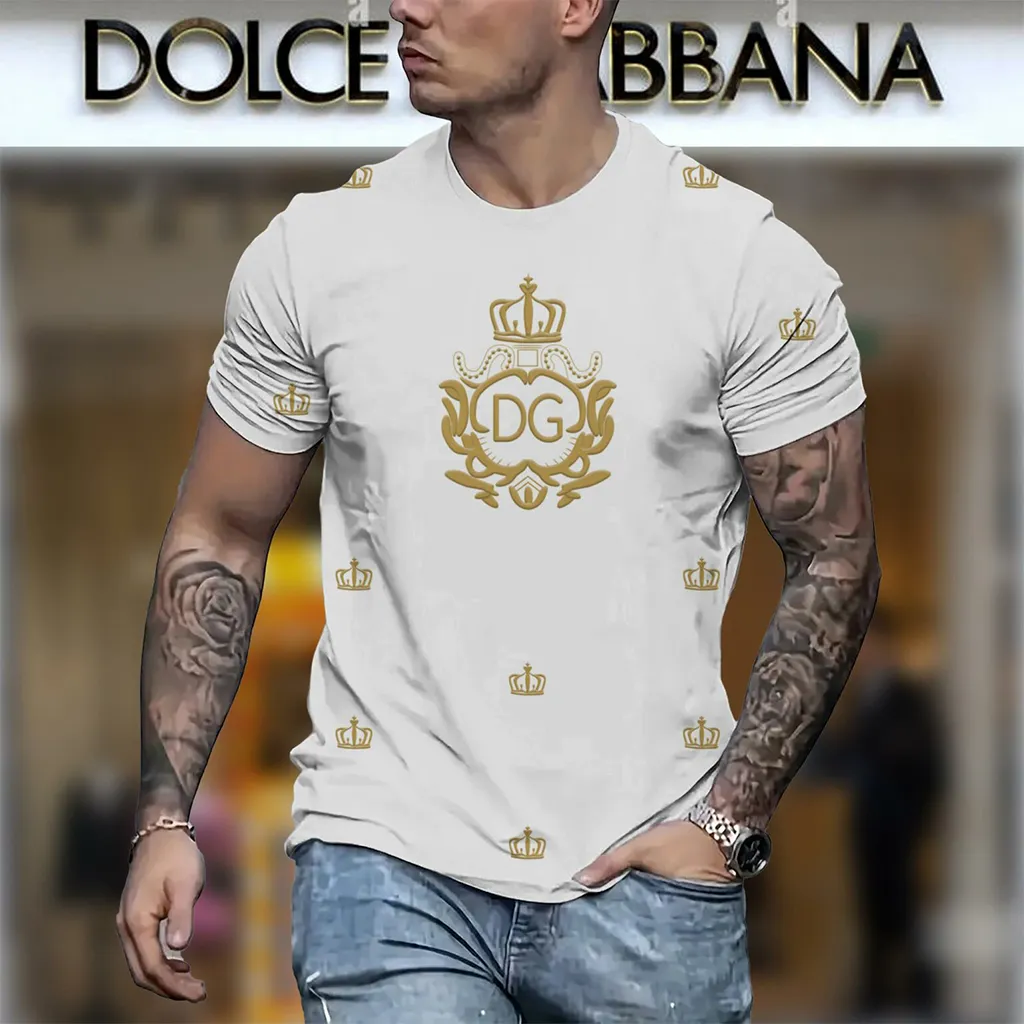Dolce & Gabbana Crown White Luxury Brand Premium Unisex T-Shirt Fashion Style Outfit For Men Women