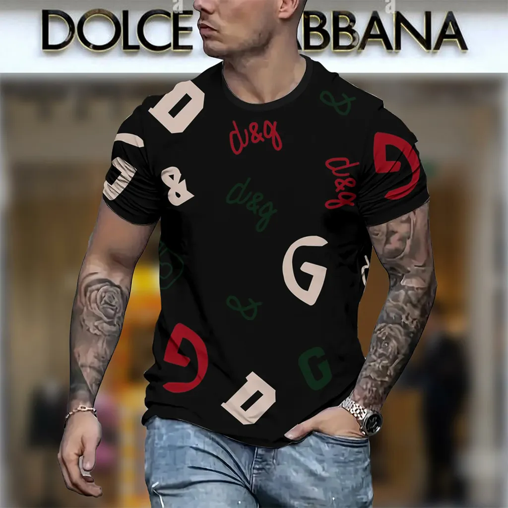 Dolce & Gabbana D&G Black Luxury Brand Premium Unisex T-Shirt Fashion Style Outfit For Men Women