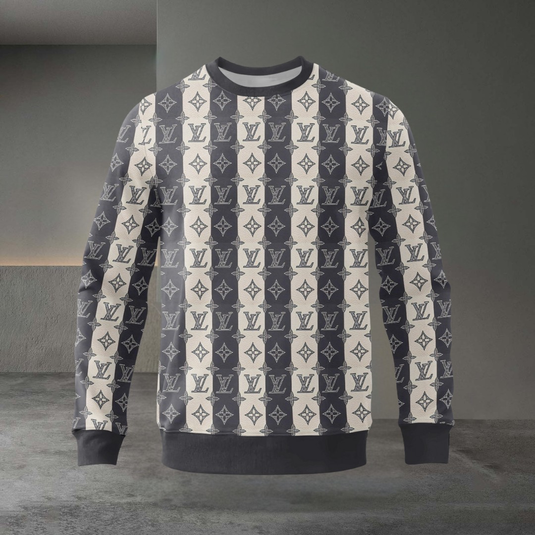 Louis Vuitton Pattern Luxury Brand Premium Sweatshirt Sweater Fashion Style Collection Special Outfit For Men Women