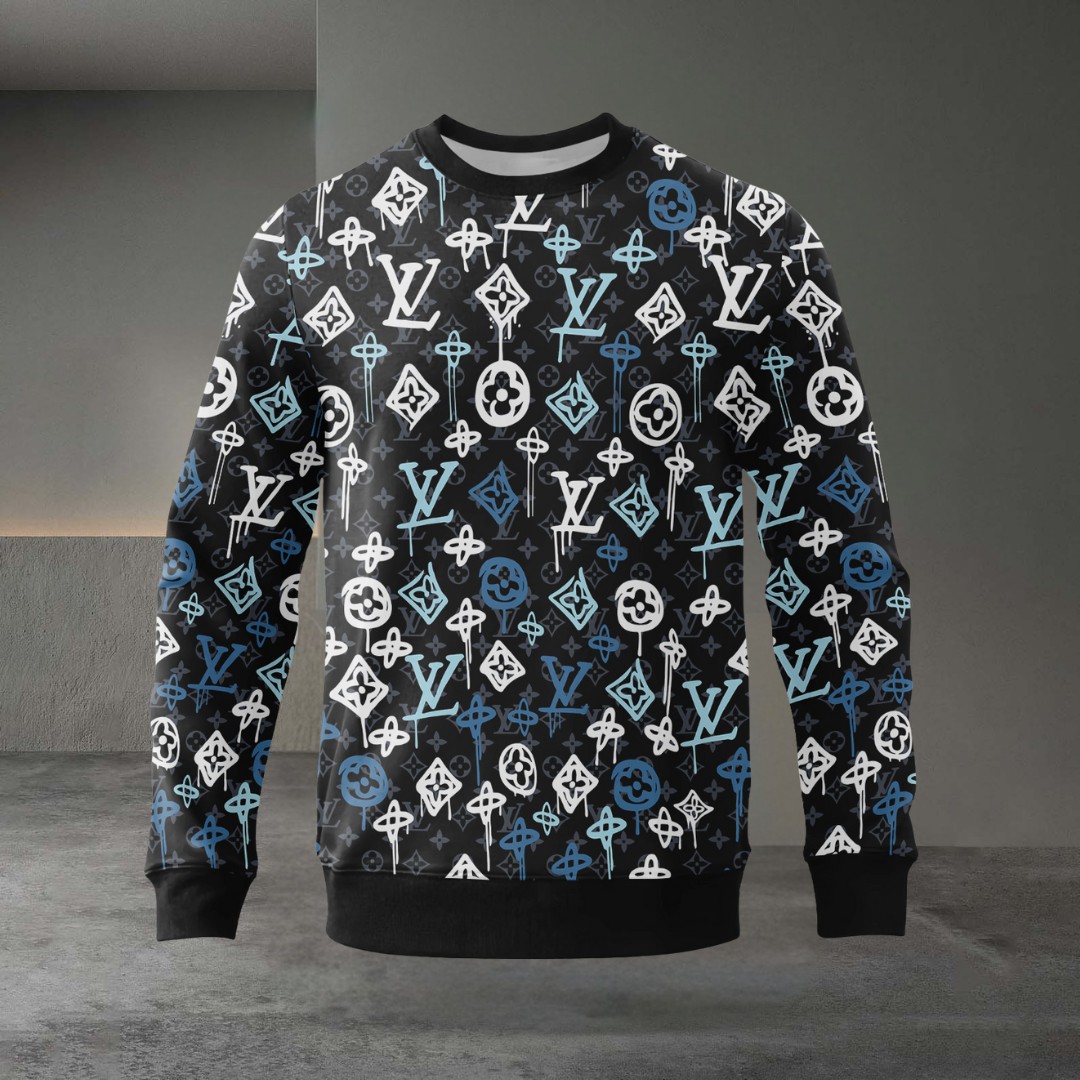 Louis Vuitton Logo Luxury Brand Premium Sweatshirt Sweater Fashion Style Collection Special Outfit For Men Women