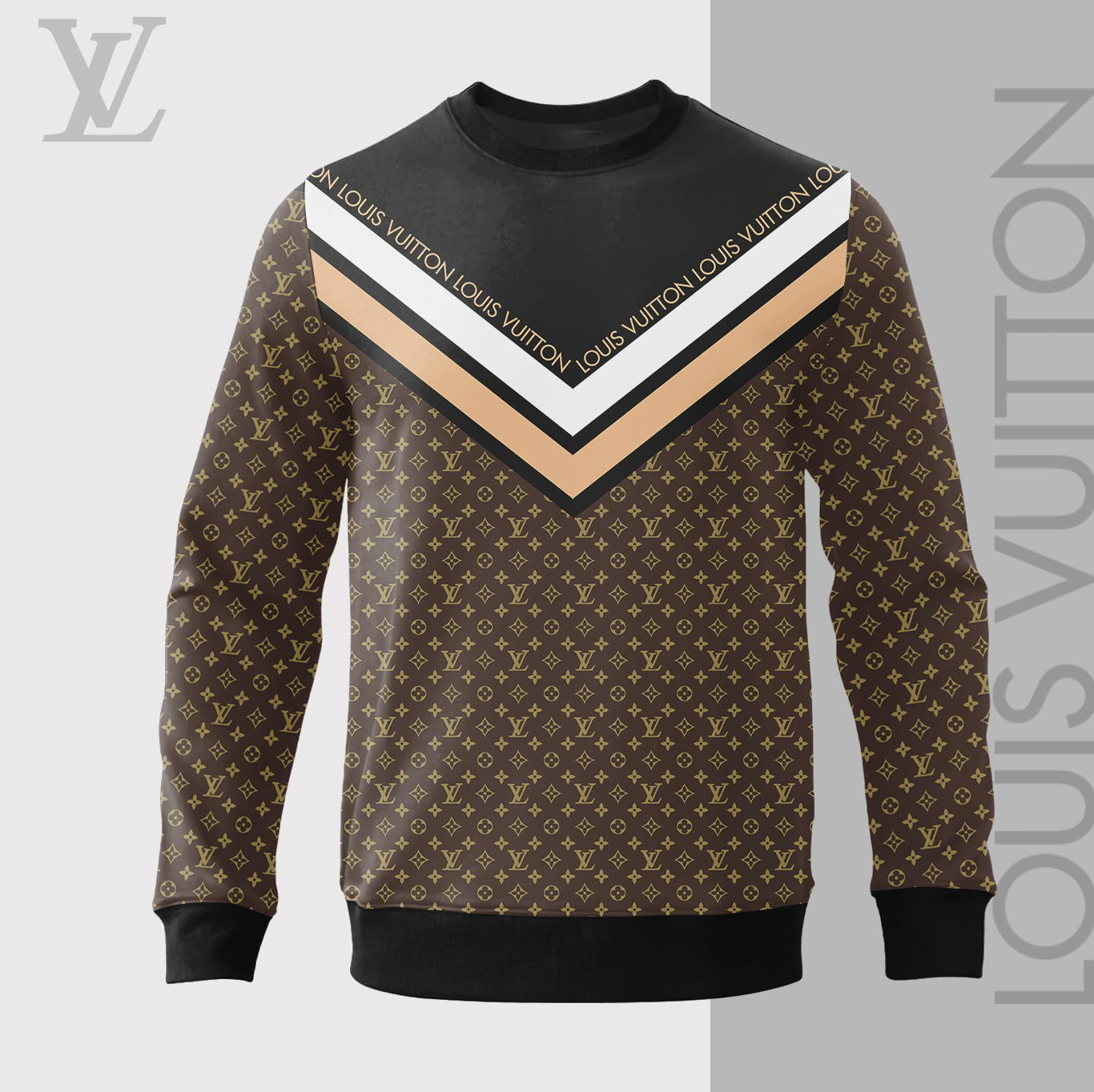 Louis Vuitton LV Brown Luxury Brand Sweatshirt Sweater Fashion Style Premium Collection Special Outfit For Men Women