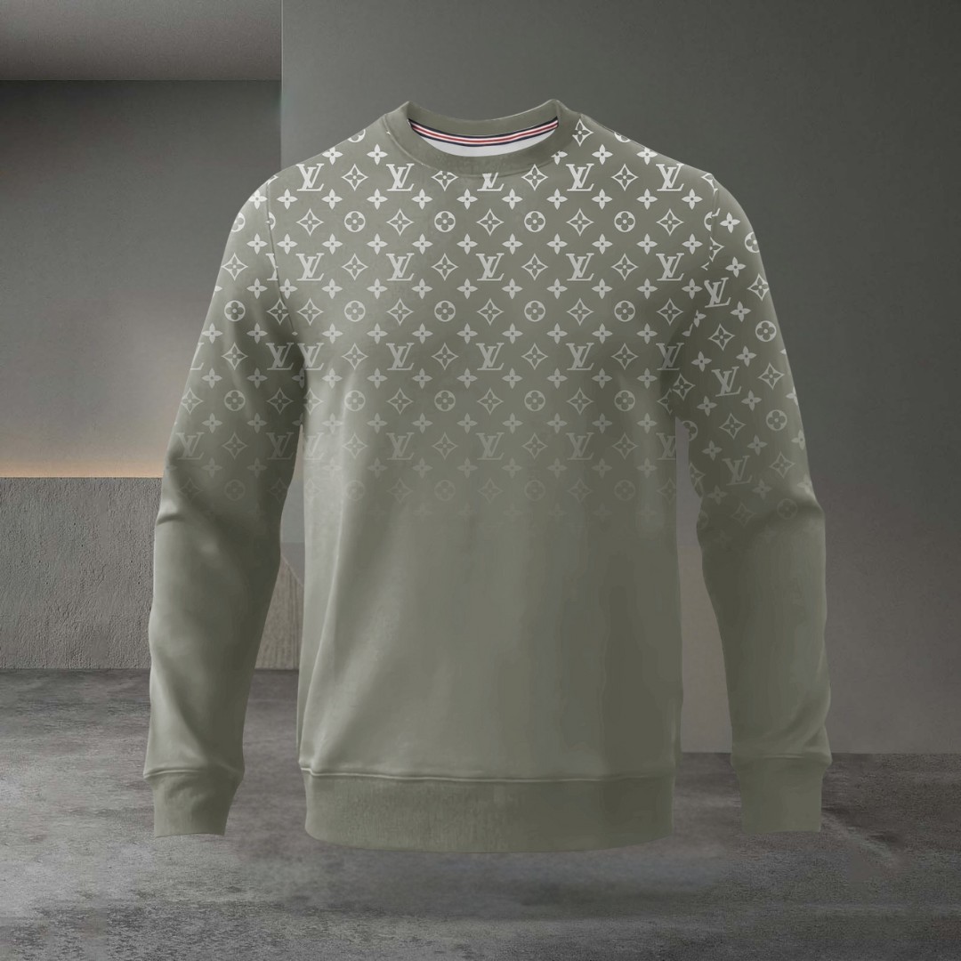 Louis Vuitton LV Grey Luxury Brand Sweatshirt Sweater Fashion Style Premium Collection Special Outfit For Men Women