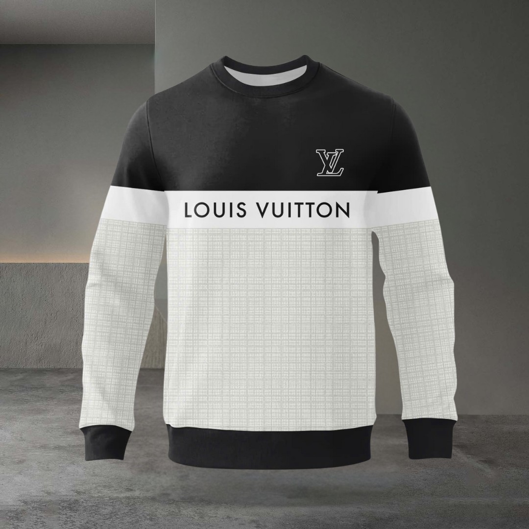Louis Vuitton Pattern Luxury Brand Sweatshirt Sweater Fashion Style Premium Collection Special Outfit For Men Women