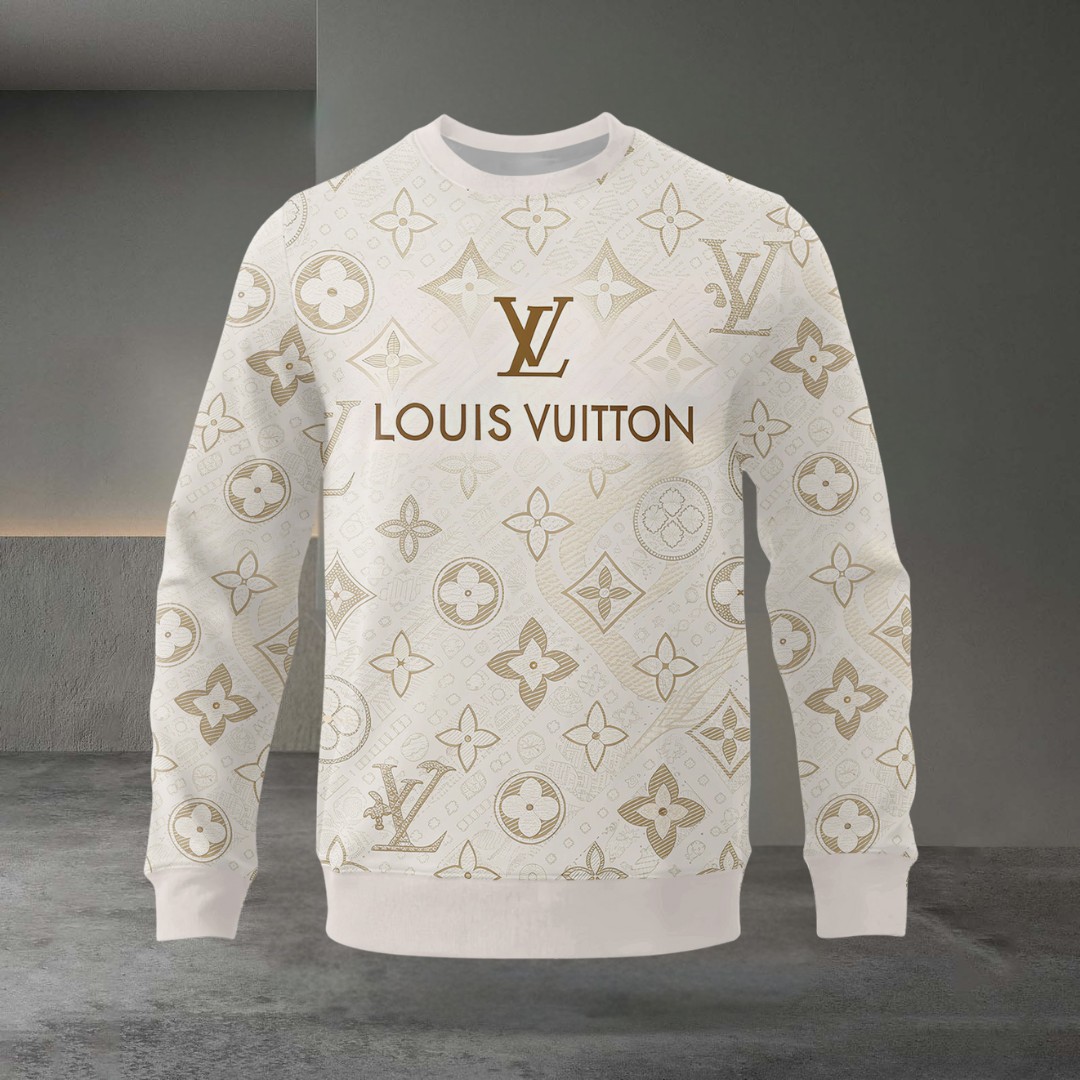 Louis Vuitton Logo Pattern Luxury Brand Sweatshirt Sweater Fashion Style Premium Collection Special Outfit For Men Women