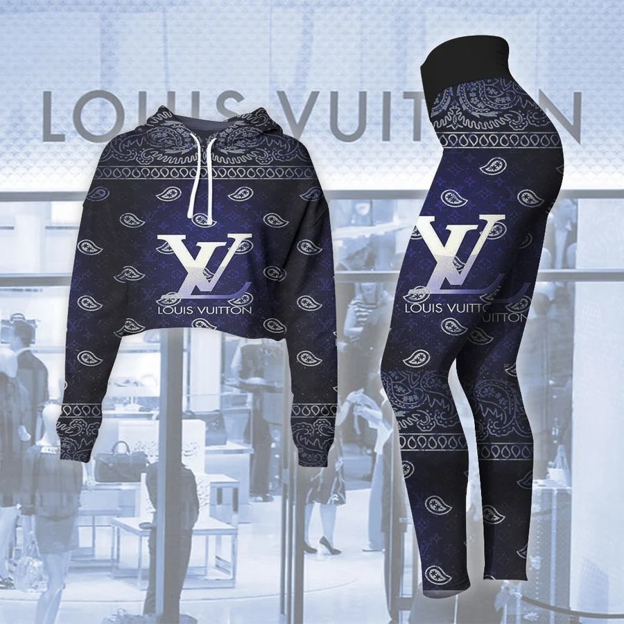 Louis vuitton croptop hoodie leggings for women luxury brand lv clothing clothes outfit 40 ctlu