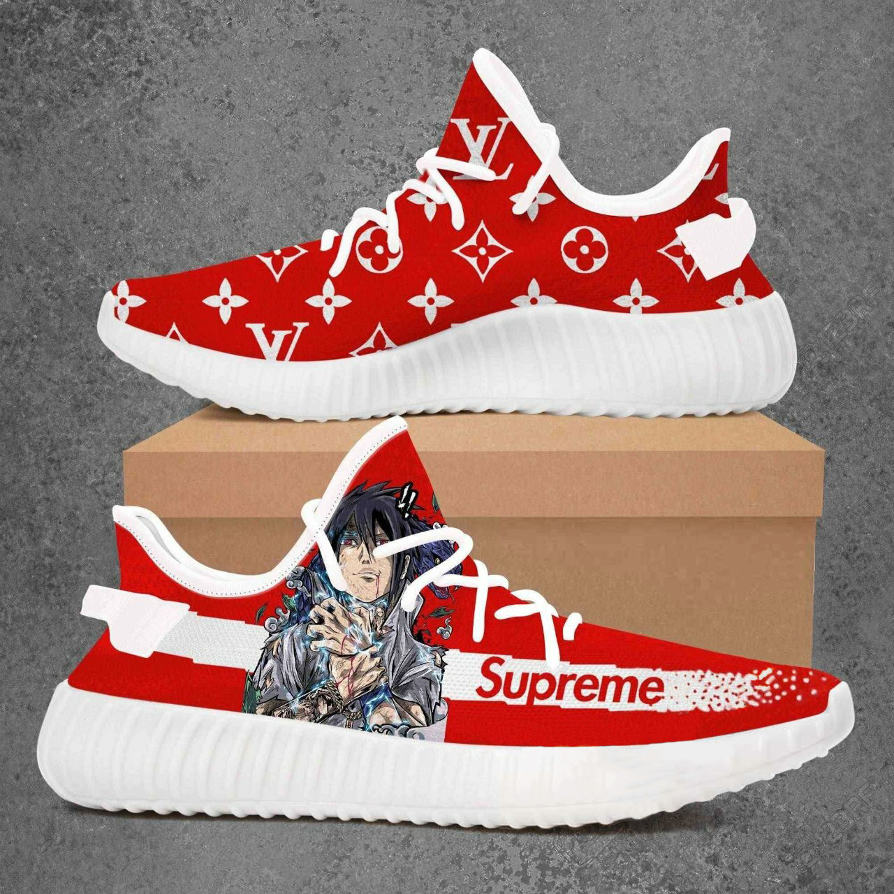Buy louis vuitton supreme sasuke naruto yeezy boost shoes sport sneakers best lv gifts for men women 131 yzes