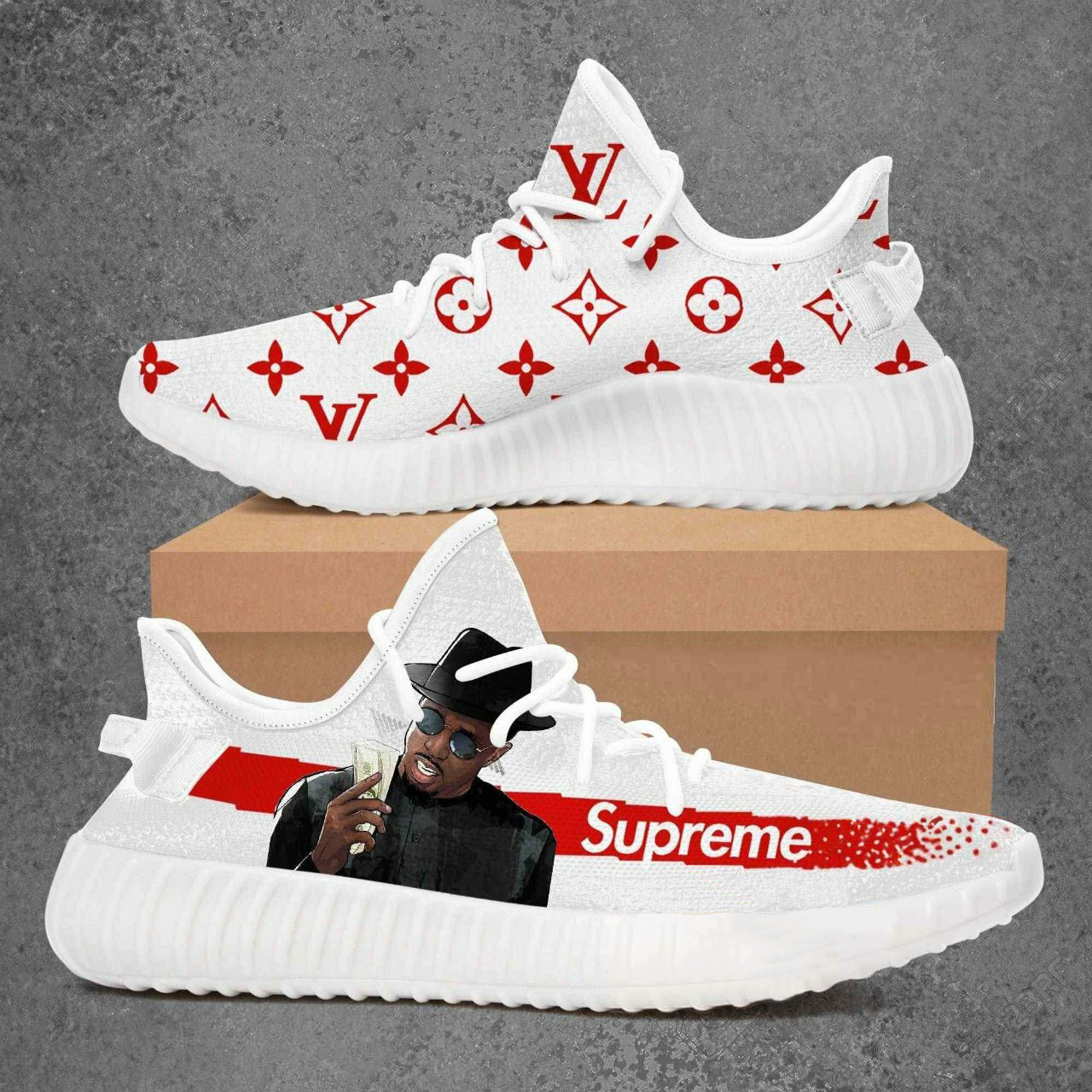 Buy louis vuitton supreme sean comb yeezy boost shoes sport sneakers best lv gifts for men women 118 yzes