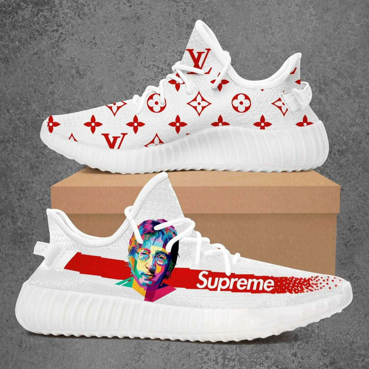 Buy louis vuitton supreme young thug yeezy boost shoes sport sneakers best lv gifts for men women 100 yzes