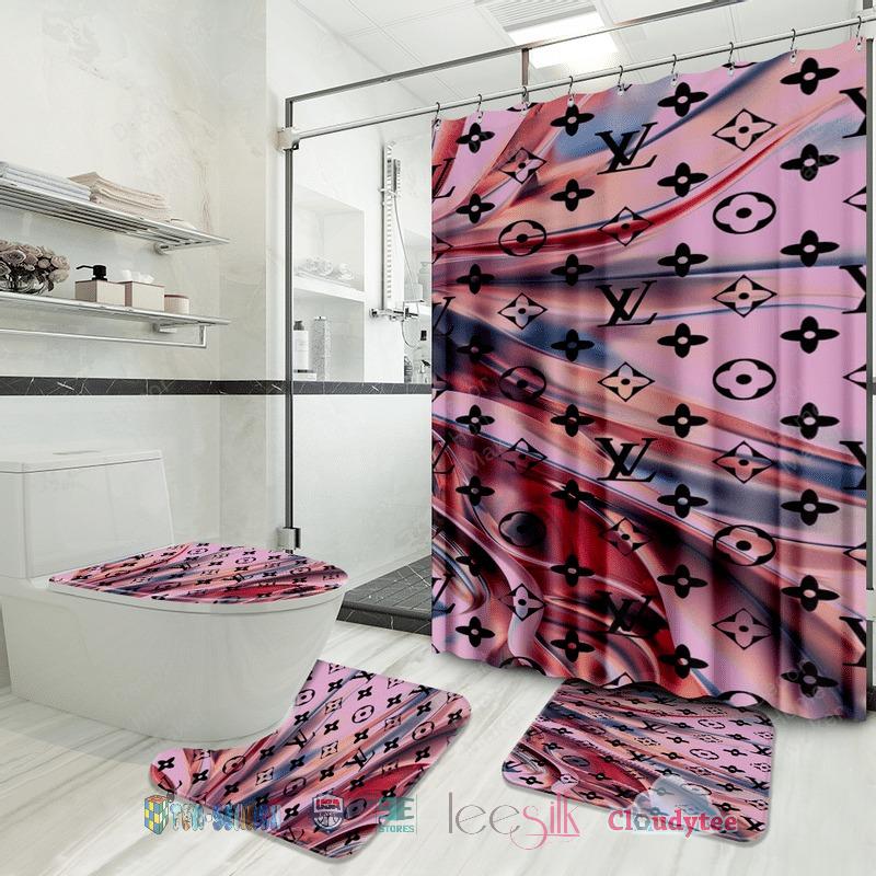 Louis vuitton luxury bathroom set shower curtain