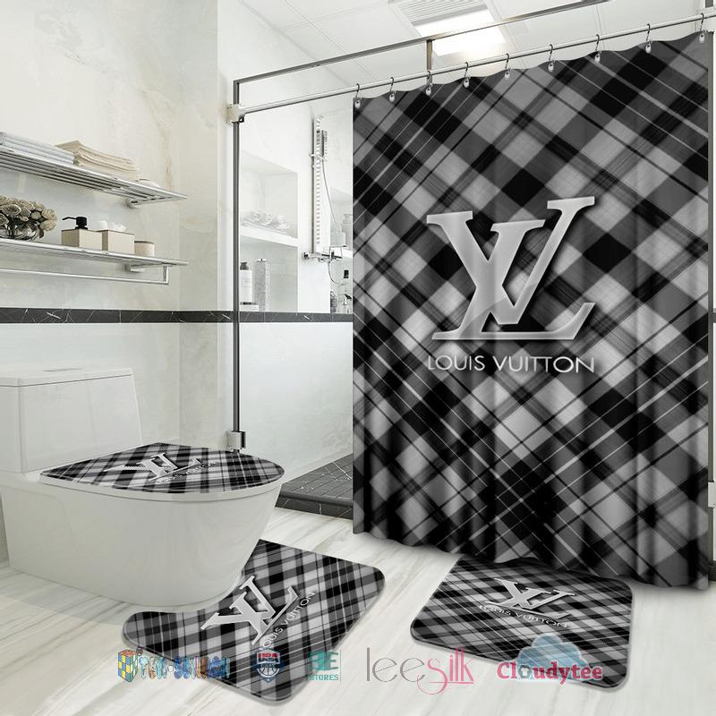 Louis vuitton luxury bathroom set shower curtain style 19