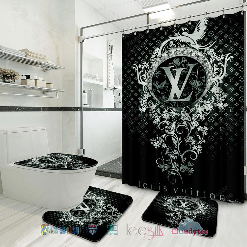 Louis vuitton luxury bathroom set shower curtain style 30