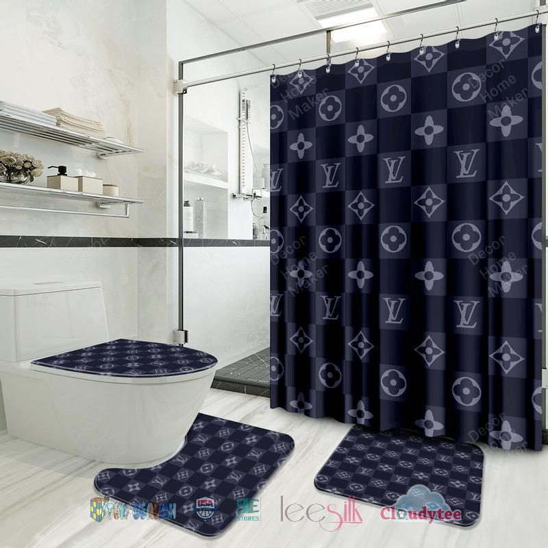Louis vuitton luxury bathroom set shower curtain style 37