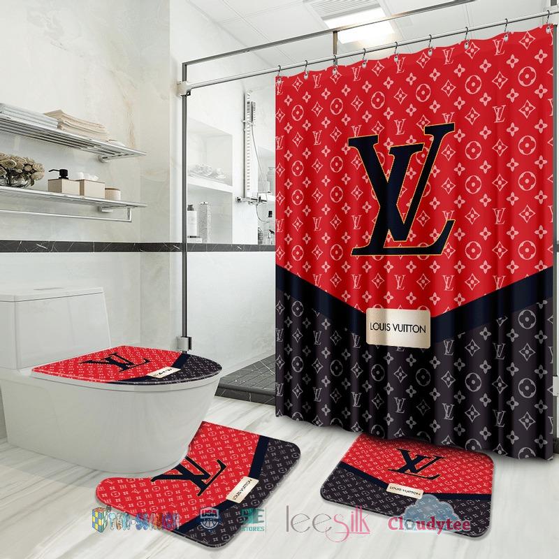 Louis vuitton luxury bathroom set shower curtain style 45