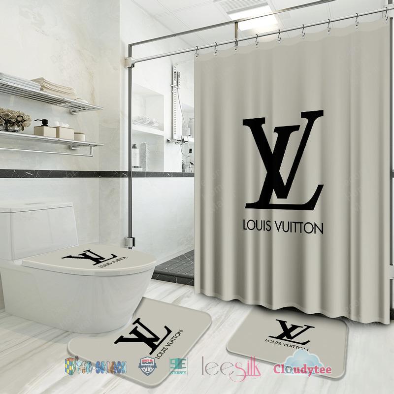 Louis vuitton luxury bathroom set shower curtain style 53