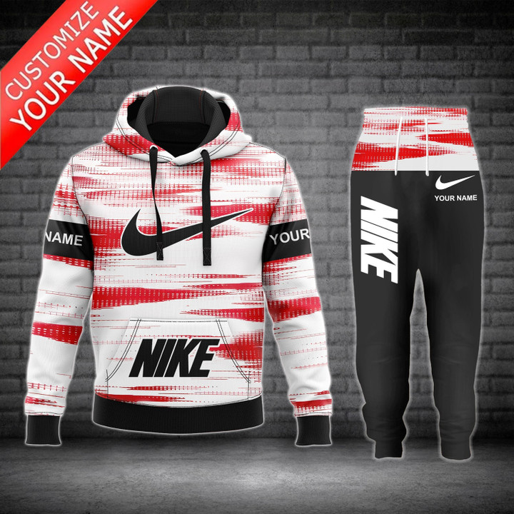 Nike red stroke personalized luxury brand hoodie long pants 121