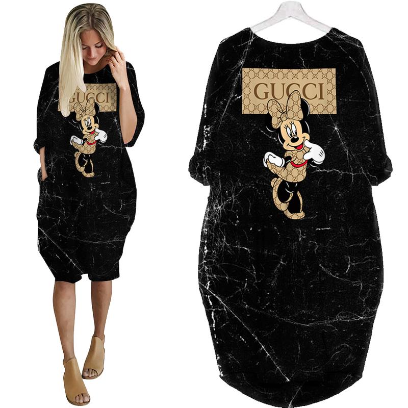 
gucci minnie mouse batwing pocket dress luxury brand clothing clothes outfit for women hot 2023
