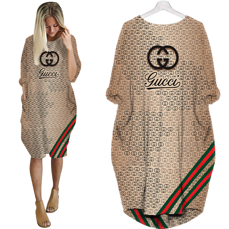 
gucci vintage batwing pocket dress luxury brand clothing clothes outfit for women hot 2023
