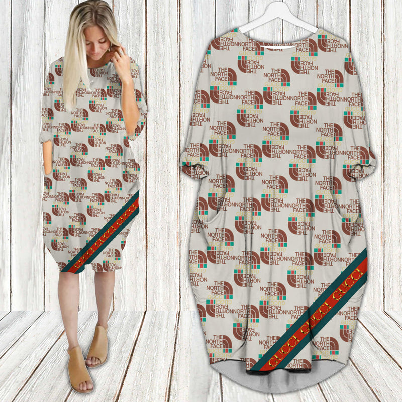 
gucci the north face batwing pocket dress luxury brand clothing clothes outfit for women hot 2023
