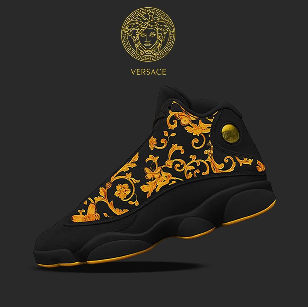 
gianni versace black air jordan 13 sneakers sport shoes hot 2022 versace gifts for men women
