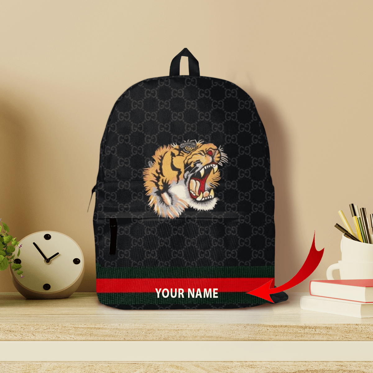 Gucci tiger gift customized all-over-printed backpack