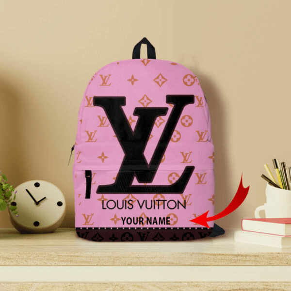 Louis vuitton pinky customized all-over-printed backpack