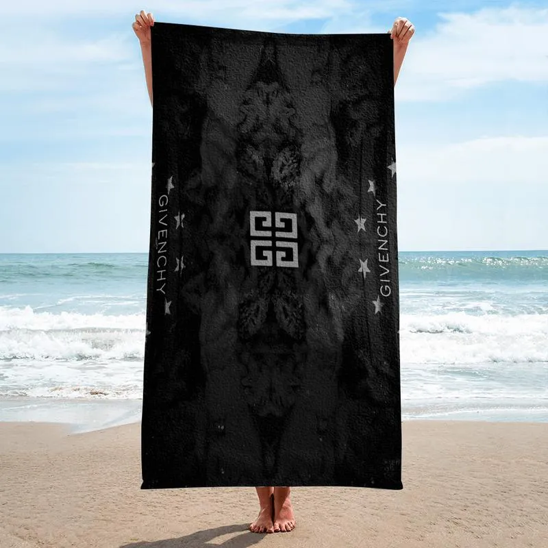 Givenchy Black Premium Beach Towel Luxury Brand For Summer Swimming Shower Sunshine
