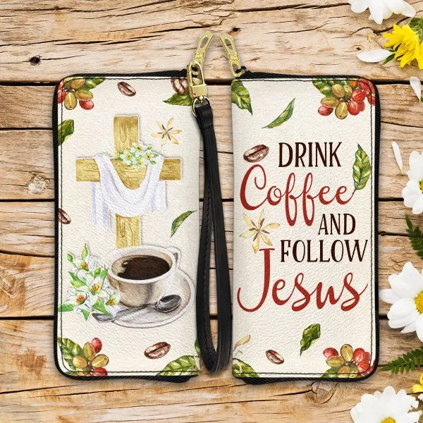 Coffee Drink Coffee And Follow Jesus Women Purse Accessories For Beauty