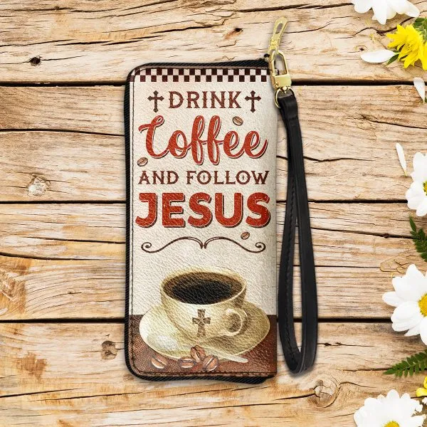 Coffee Drink Coffee And Follow Jesus Purse Accessories For Beauty