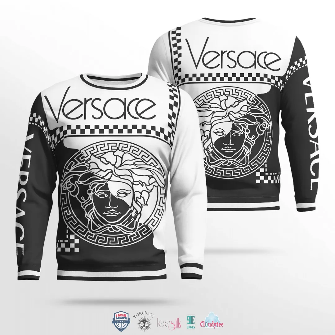 Gianni Versace Medusa Black White Sweatshirt Luxury Brand Clothing Clothes Outfit For Women