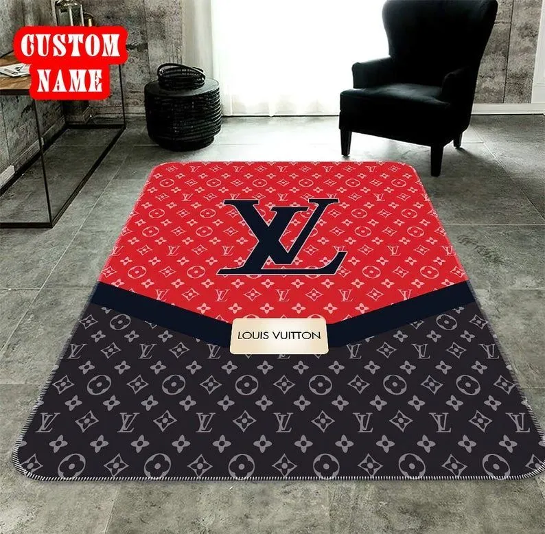 louis vuitton red black fashion limited luxury brand rug carpet home decor