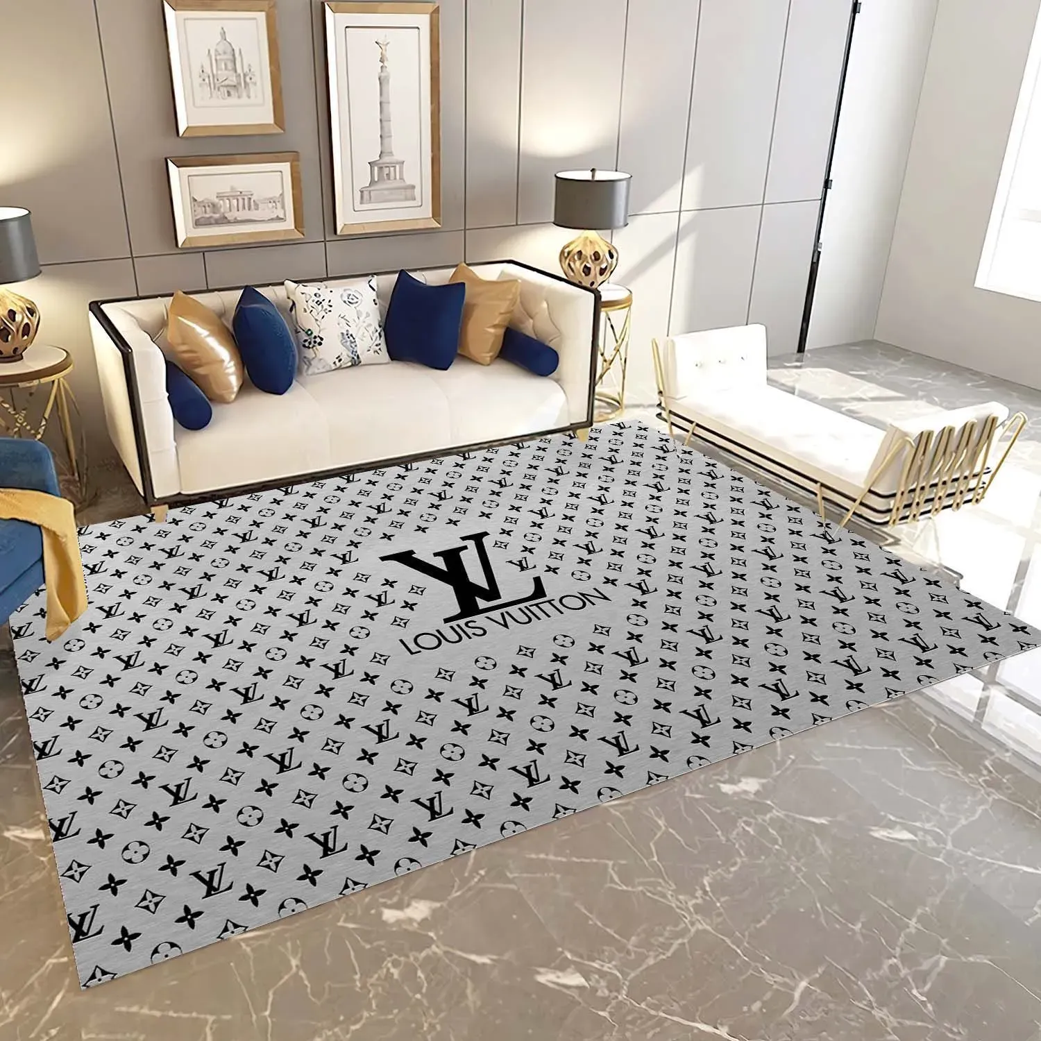 
                louis vuitton grey limited fashion luxury brand rug carpet home decor
            